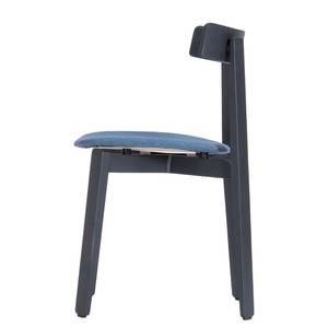 Chaises à accoudoirs Nora III (lot de 2) Tissu / Chêne massif - Chêne noir