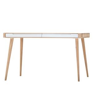 Bureau Loca deels massief eikenhout - licht eikenhout/wit - Licht geoliede wild eikenhouten look