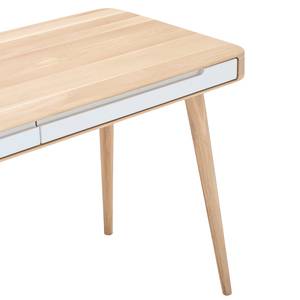 Bureau Loca deels massief eikenhout - licht eikenhout/wit - Licht geoliede wild eikenhouten look