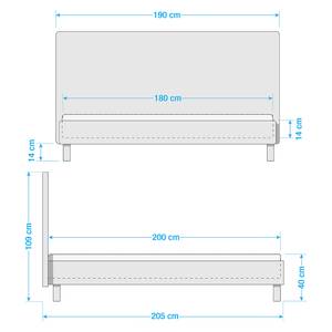 Lit Coux Blanc / Graphite - Largeur : 190 cm