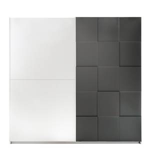 Armoire à portes coulissantes Coux Blanc / Graphite - Largeur : 220 cm