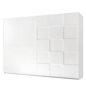 Armoire à portes coulissantes Coux Blanc brillant / Blanc mat - Largeur : 275 cm