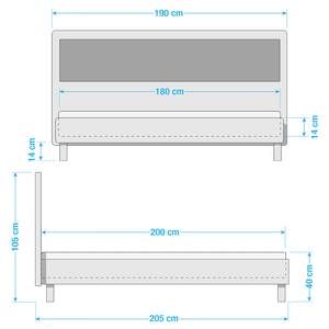 Bed Laussonne I Wit/Sonoma eikenhouten look - 180 x 200cm