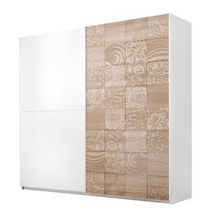 Armoire à porte coulissante Laussonne Blanc / Imitation chêne de Sonoma - Largeur : 220 cm