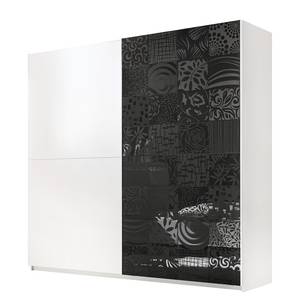 Armoire à porte coulissante Laussonne Blanc / Graphite - Largeur : 220 cm