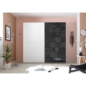 Armoire à porte coulissante Laussonne Blanc / Graphite - Largeur : 220 cm