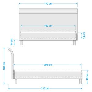 Bed Laussonne II Hoogglans wit/mat wit - 160 x 200cm