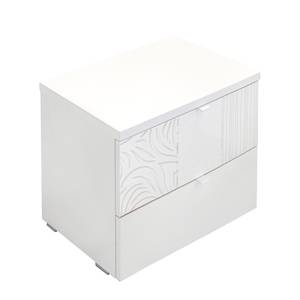 Table de chevet Laussonne Blanc brillant / Blanc mat