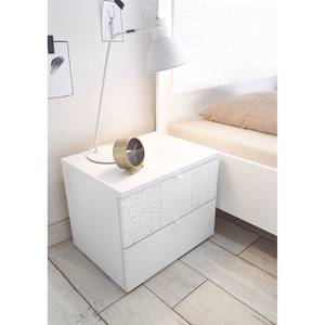 Table de chevet Laussonne Blanc brillant / Blanc mat