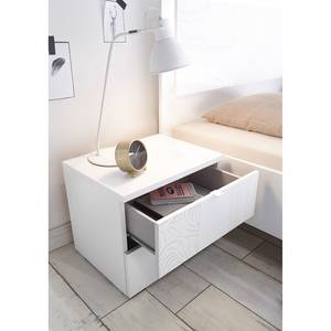 Table de chevet Laussonne Blanc brillant / Blanc mat