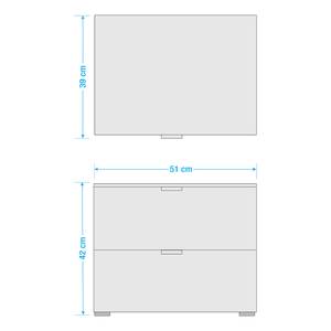 Nachtkastje Laussonne Hoogglans wit/mat wit