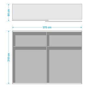 Slaapkamerset Laussonne I (4-delig) Wit/grafietkleurig - Breedte: 275 cm