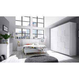 Chambre complète Coux (4 élém.) Blanc brillant / Blanc mat - Largeur : 220 cm