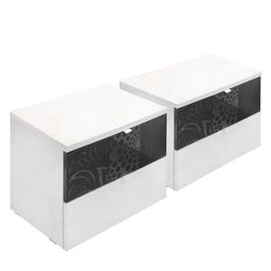 Table de chevet Laussonne (lot de 2) Blanc / Graphite