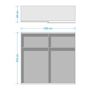 Chambre complète Coux (4 élém.) Blanc / Graphite - Largeur : 220 cm