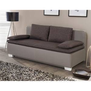 Dauerschlafsofa Bocono Kunstleder / Webstoff - Grau / Braun