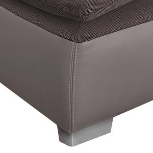 Canapé convertible Bocono Imitation cuir / Tissu - Marron gris