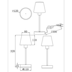 Tafellamp Luis melkglas/messing - 1 lichtbron - Goud