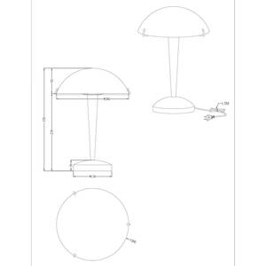 Tischleuchte Henk Milchglas / Nickel - 1-flammig