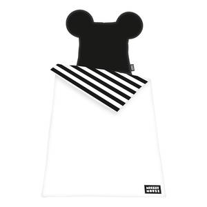 Parure de lit Mickey Mouse Coton - Blanc / Noir - 135 x 200 cm + oreiller 80 x 80 cm