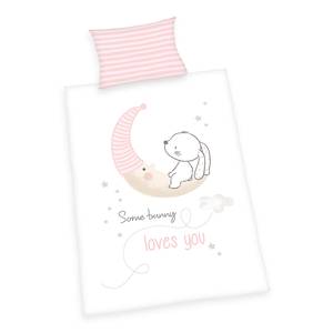 Parure de lit Little Bunny Coton - Blanc / Rose