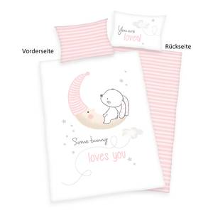 Bettwäsche Little Bunny Baumwollstoff - Weiß / Rosa