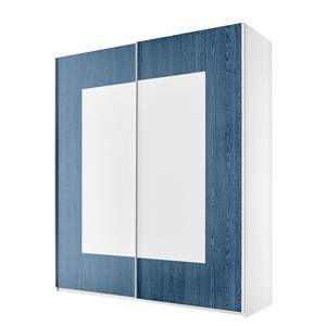 Schwebetürenschrank Enjoy II Weiß / Blau - 179 x 205 cm