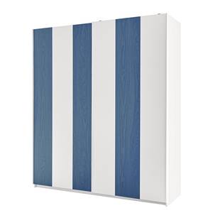 Schwebetürenschrank Enjoy I Weiß / Blau - 179 x 205 cm