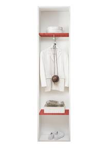 Garderobe Enjoy Weiß / Rot - Höhe: 205 cm