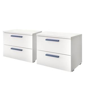 Tables de chevet Enjoy (lot de 2) Blanc / Bleu