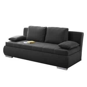 Boxspring-Schlafsofa Madang Webstoff Anthrazit