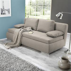 Boxspring-Schlafsofa Madang Webstoff Beige