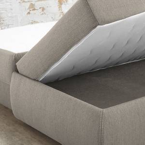 Boxspring-Schlafsofa Madang Webstoff Beige