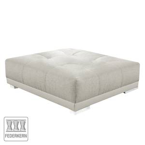 Hocker Pesaro Kunstleder / Webstoff Weiß / Beige