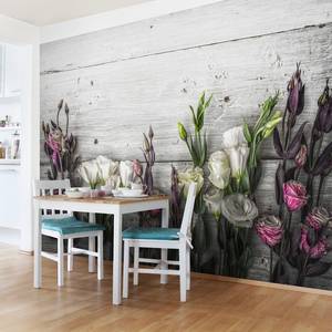 Vliestapete Tulpen-Rose Shabby Vliespapier - Mehrfarbig - 336 x 225 cm