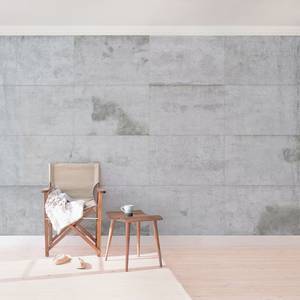 Vliestapete Große Betonplatten Vliespapier - Hellgrau - 480 x 320 cm