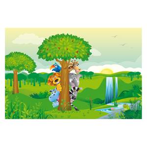 Vliestapete Dschungeltiere Vliespapier - Mehrfarbig - 288 x 190 cm