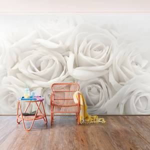 Vliestapete Weiße Rosen Vliespapier - Weiß - 336 x 225 cm