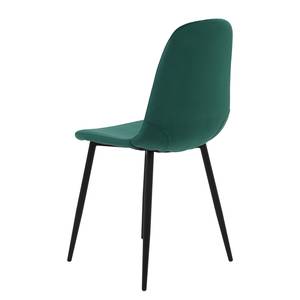 Chaise Rudine Microfibre/ Acier - Noir - Vert émeraude