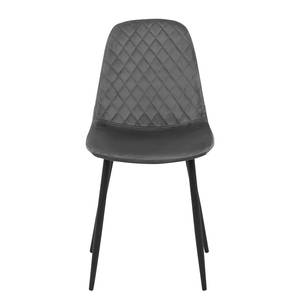 Chaise Rudine Microfibre/ Acier - Noir - Gris - Lot de 2