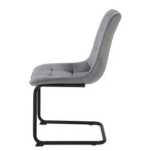 Chaise cantilever Seline Microfibre/ Acier - Noir - Gris - Lot de 2