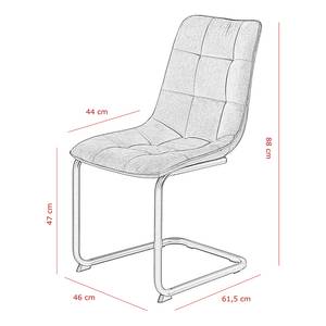 Sledestoel Seline microvezel/staal - zwart - Petrolblauw - 2-delige set