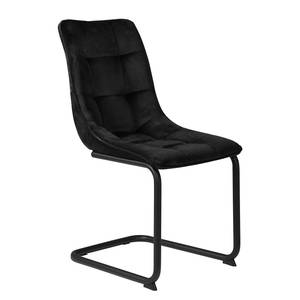 Chaise cantilever Seline Microfibre/ Acier - Noir - Noir - Lot de 2