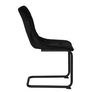 Chaise cantilever Seline Microfibre/ Acier - Noir - Noir - Lot de 2