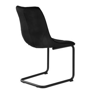 Chaise cantilever Seline Microfibre/ Acier - Noir - Noir - Lot de 2