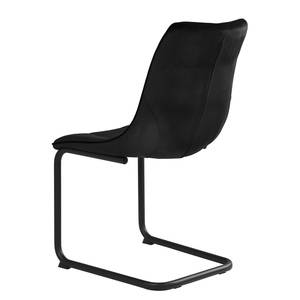 Chaise cantilever Seline Microfibre/ Acier - Noir - Noir - Lot de 2