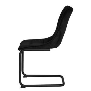 Chaise cantilever Seline Microfibre/ Acier - Noir - Noir - Lot de 2