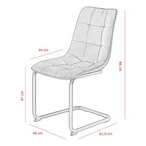 Chaise cantilever Seline Microfibre/ Acier - Noir - Noir - Lot de 2