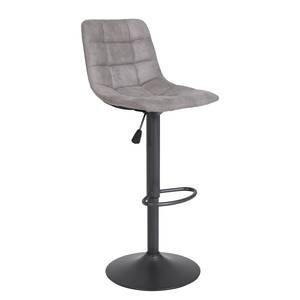 Chaises de bar Sevid (lot de 2) Microfibre / Acier - Anthracite - Limon vintage