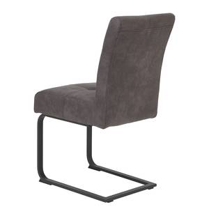 Chaises cantilever Onlay (lot de 2) Microfibre/ Acier - Anthracite / Noir